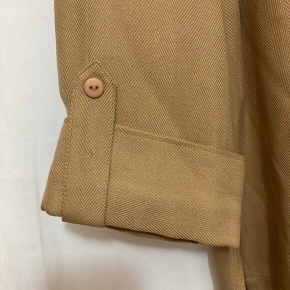 Vintage Anna and Frank 100% Silk Herringbone Cuff Sleeve Button Shirt Blouse Top - Picture 5 of 8